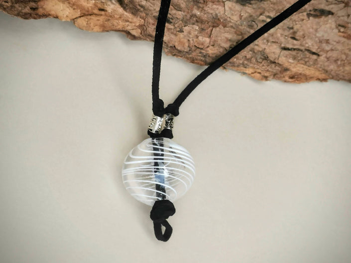 Spirit Echo Bead White art Necklace