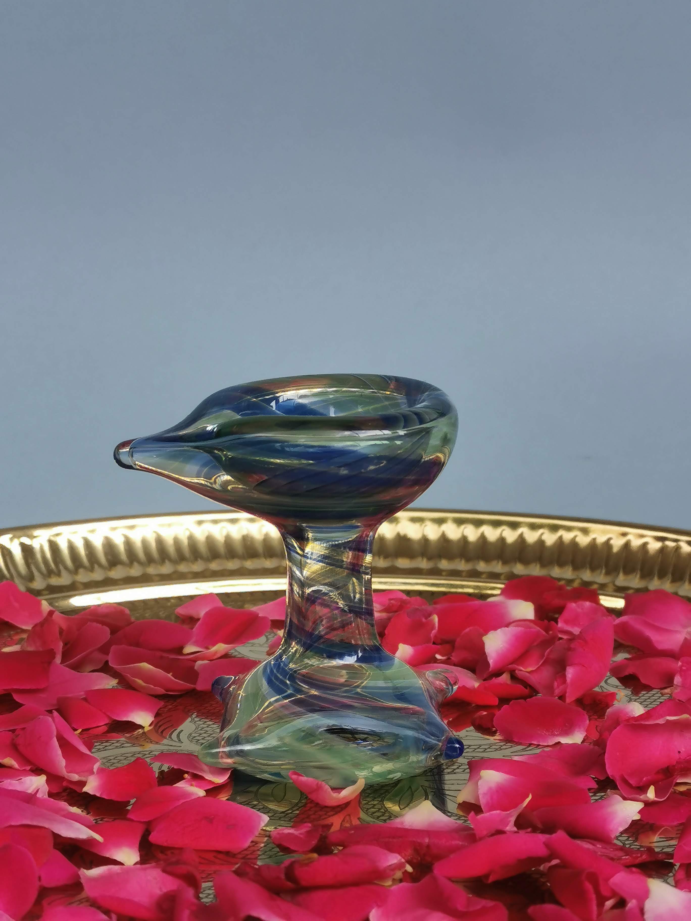 Art Glass Puja Diya-  Artham Deep