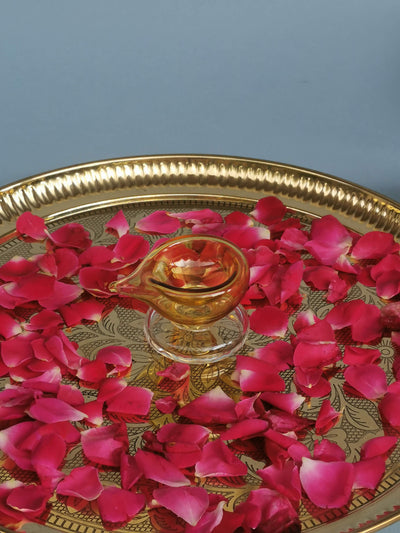 Art Glass Puja Diya-  Ambar Jyot