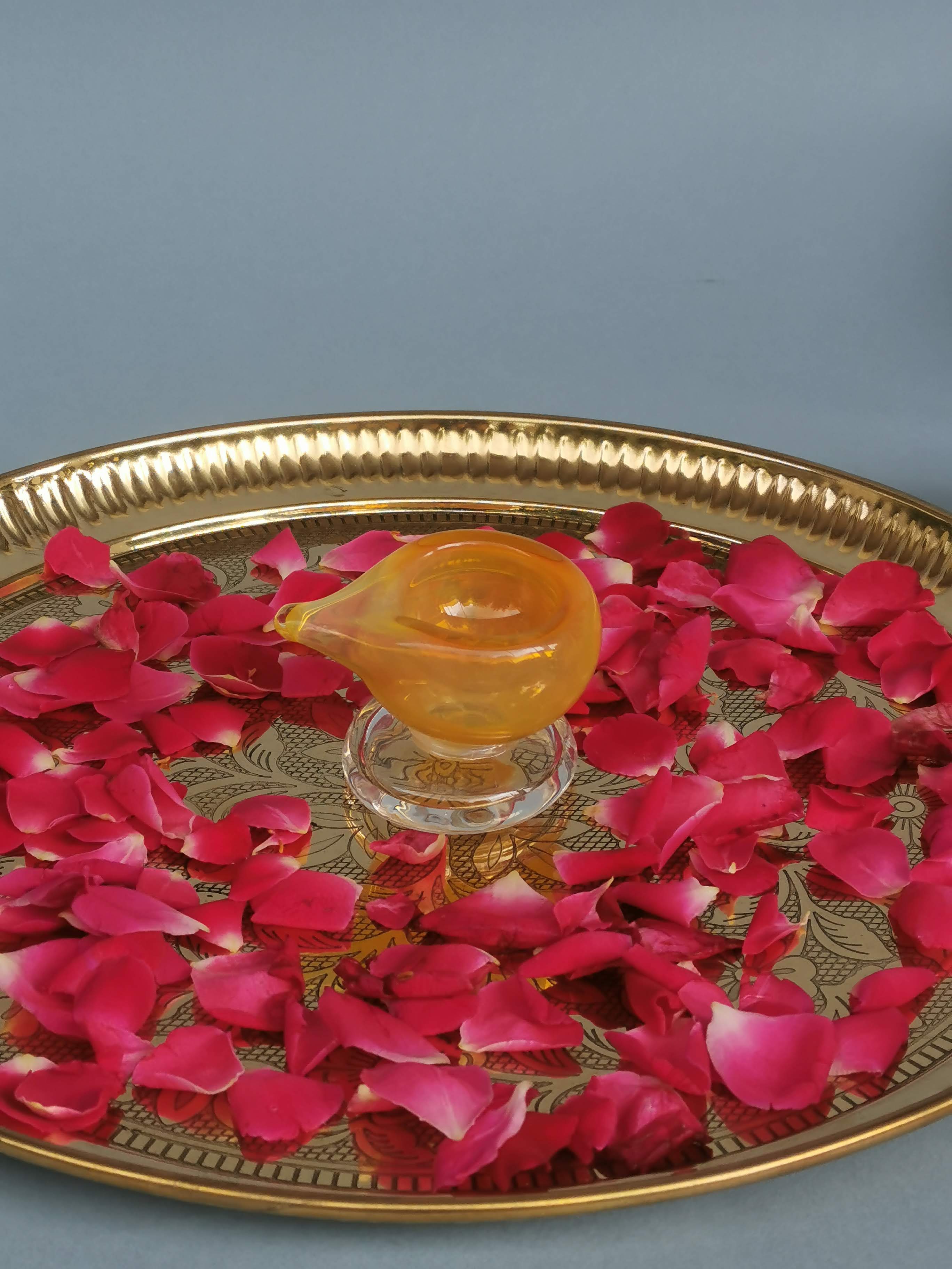 Art Glass Puja Diya-  Kesari Kiran