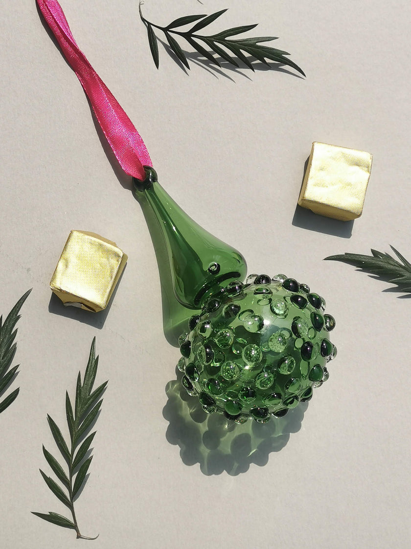 Handblown Glass Ornament - Lumina Jade
