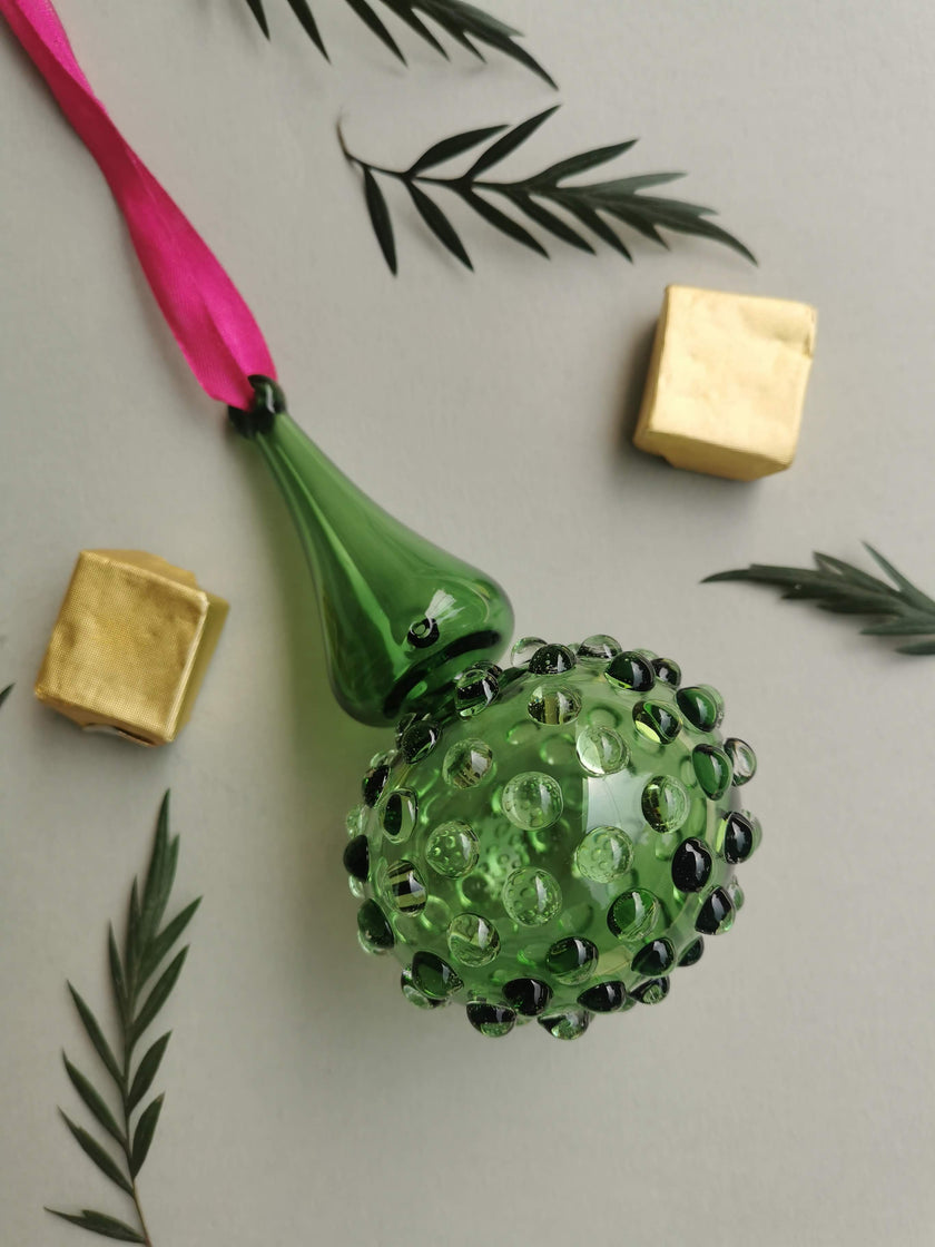 Handblown Glass Ornament - Lumina Jade
