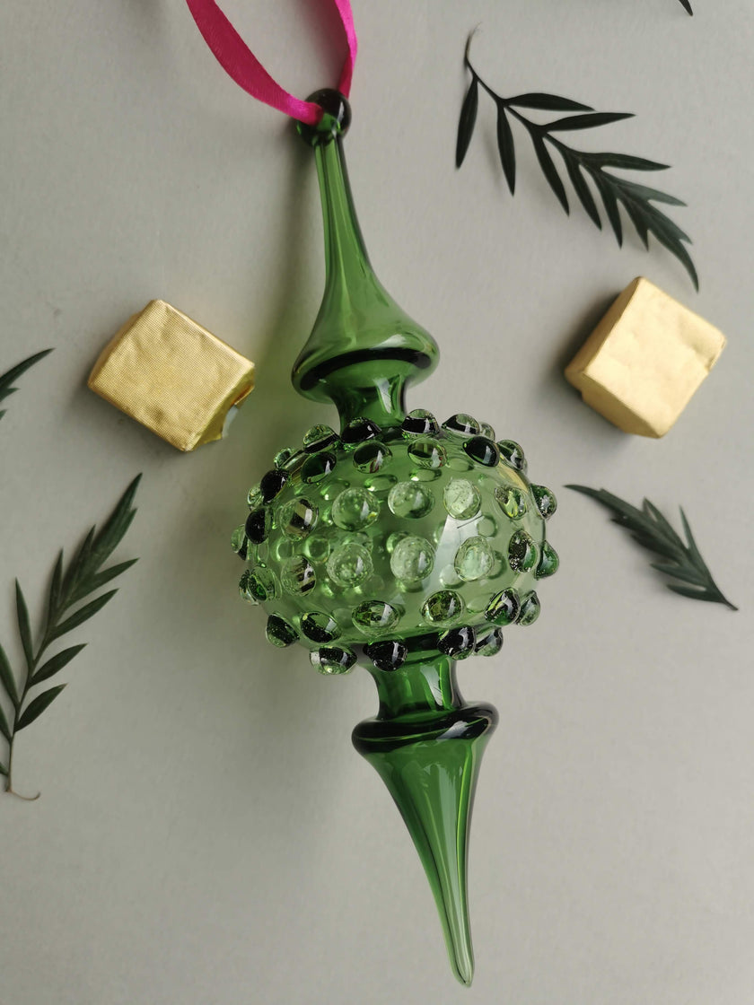 Handblown Glass Ornament - Lumina Jade