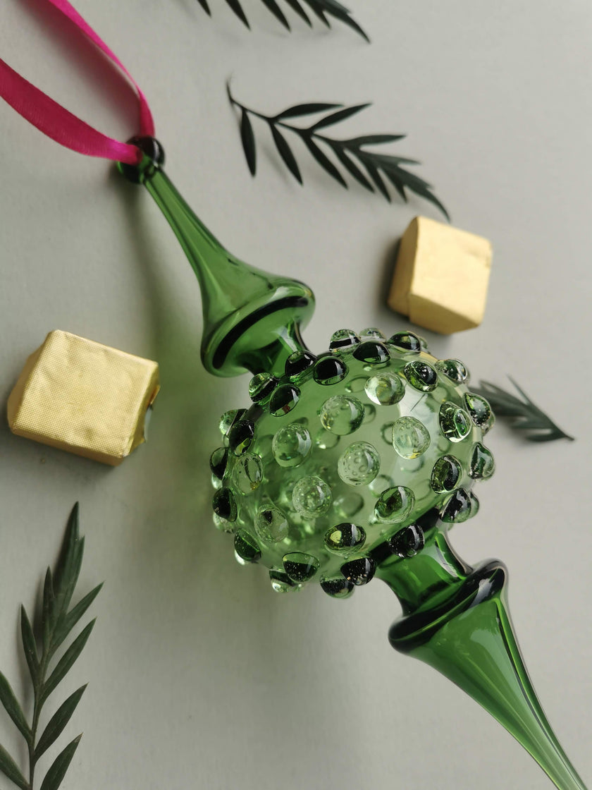Handblown Glass Ornament - Lumina Jade