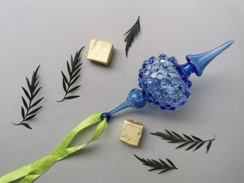 Handblown Glass Ornament -  Lumina, Moroccon Blue