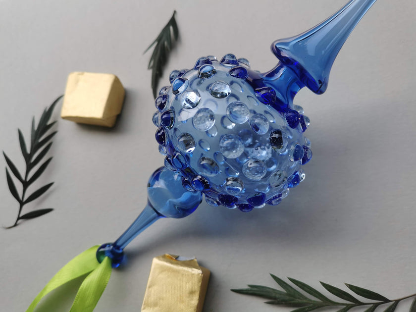 Handblown Glass Ornament -  Lumina, Moroccon Blue