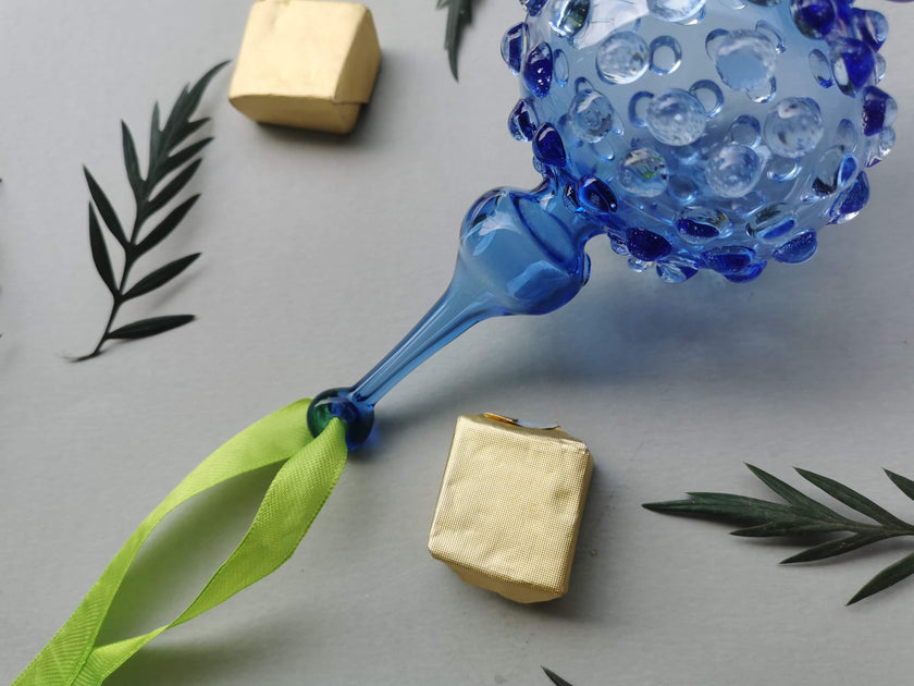 Handblown Glass Ornament -  Lumina, Moroccon Blue