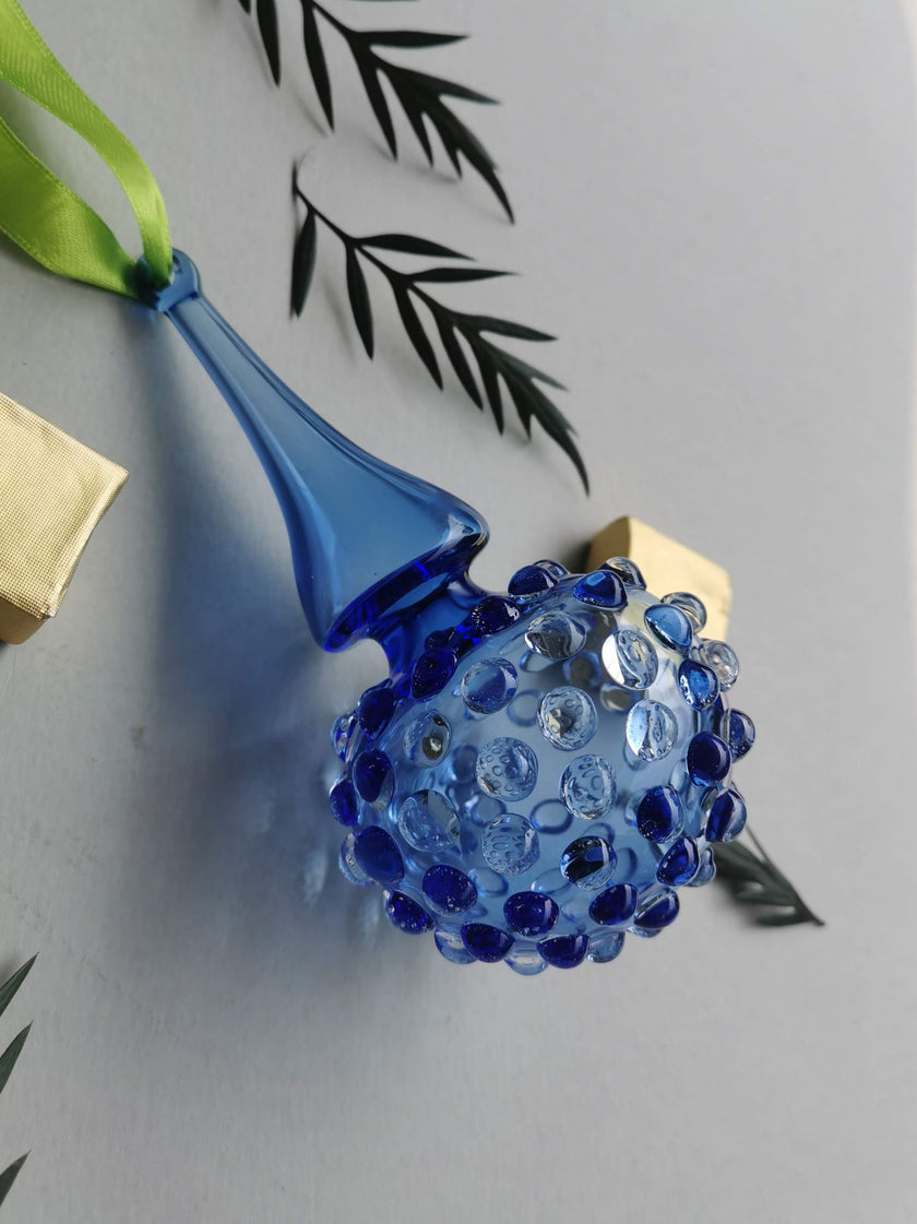 Handblown Glass Ornament -  Lumina, Moroccon Blue