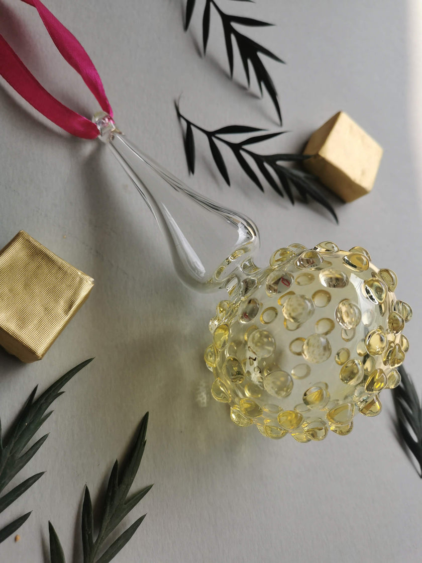 Handblown Glass Ornament - Lumina Pearl