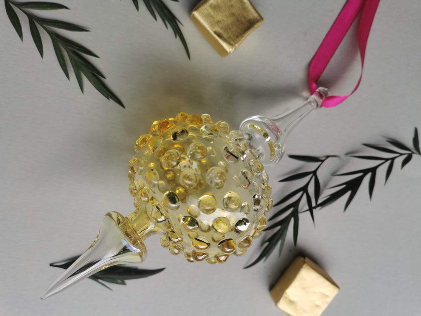 Handblown Glass Ornament - Lumina Pearl
