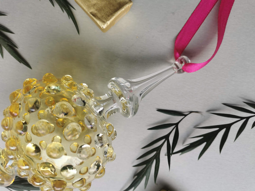 Handblown Glass Ornament - Lumina Pearl