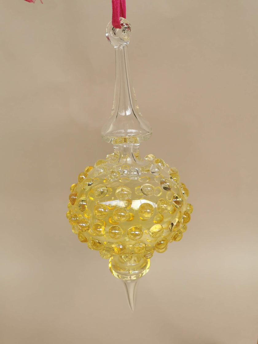 Handblown Glass Ornament - Lumina Pearl