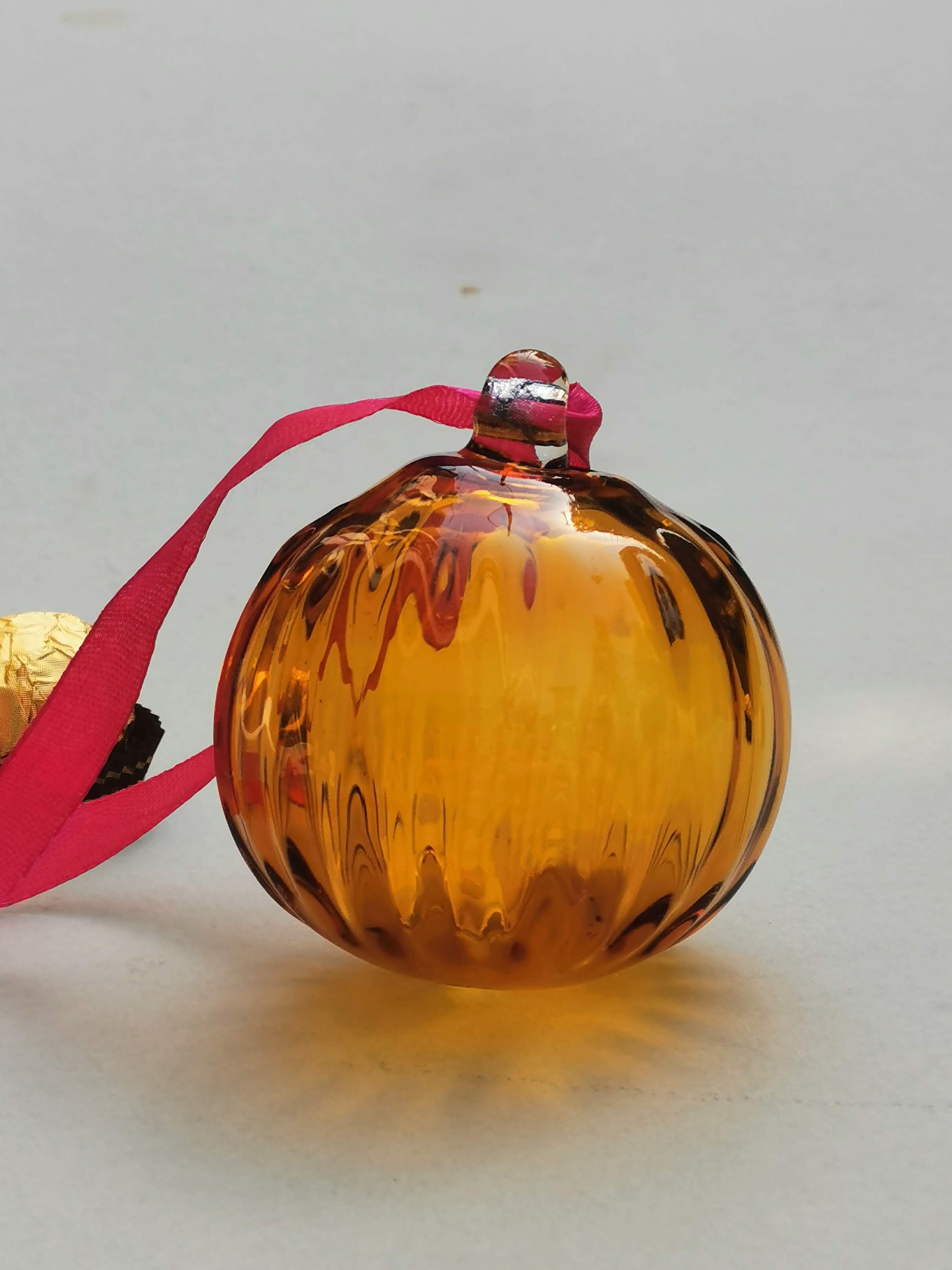 Amber Flute-  Handblown Glass Ornament