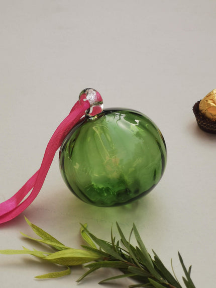 Jade Flute-  Handblown Glass Ornament