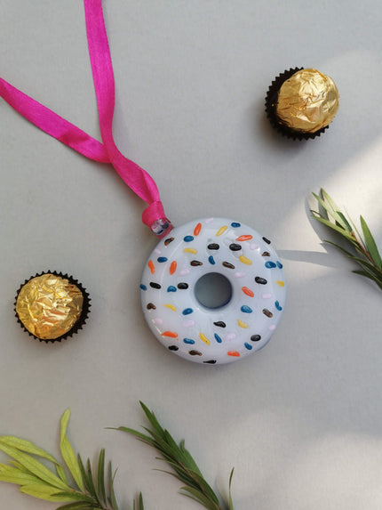 Handblown Glass Donut Ornaments- IceBlue