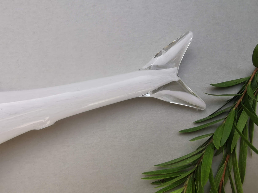 Coastal Charm Glass Hanging Fish Ornament- White