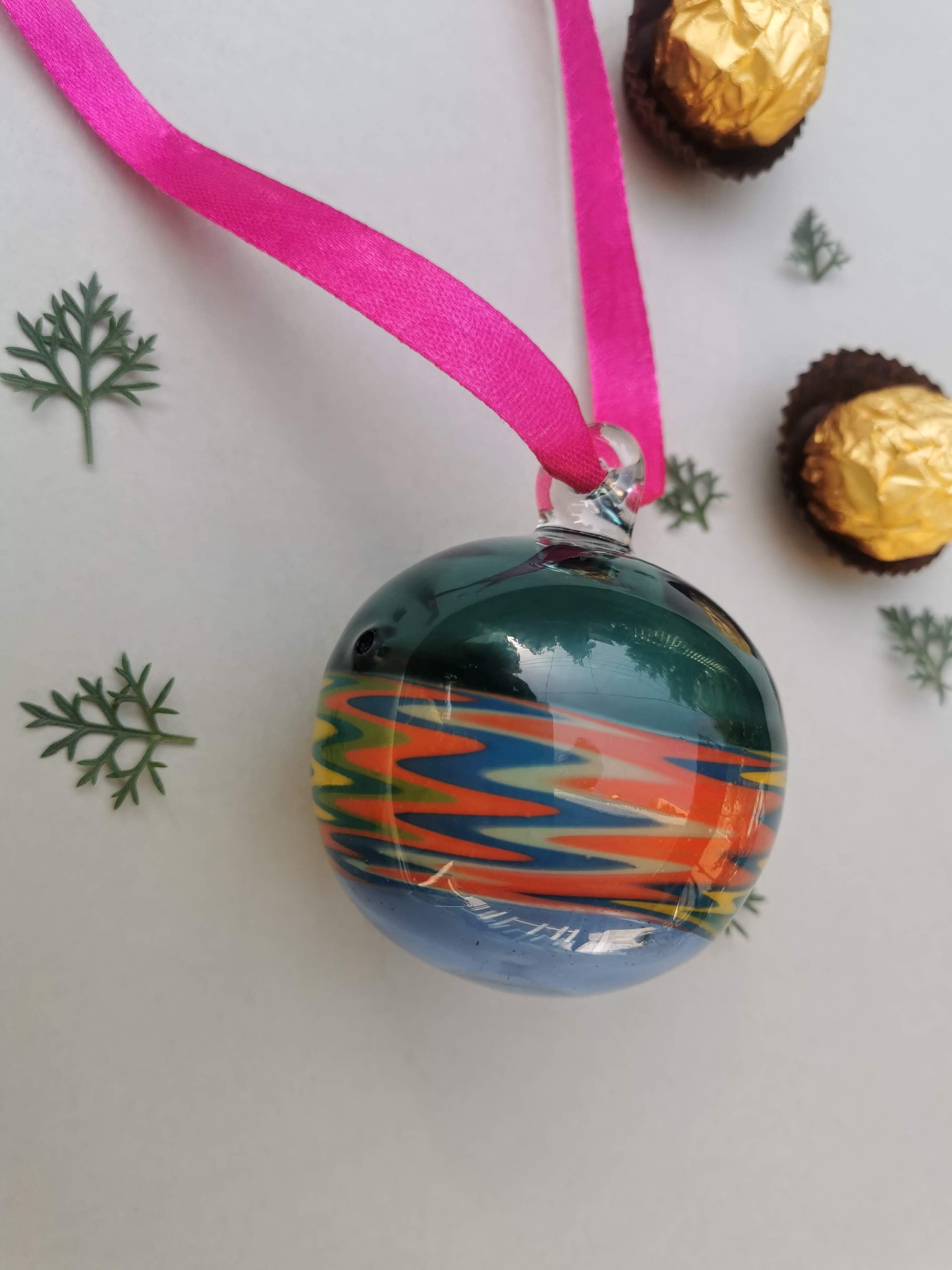 Fiesta Mandala -  Handblown Glass Ornament