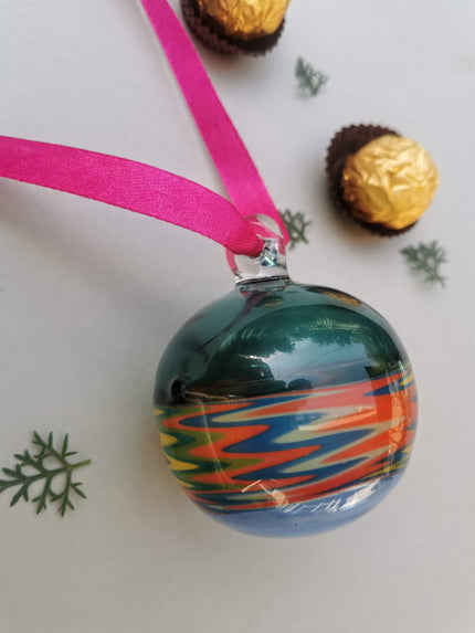 Fiesta Mandala -  Handblown Glass Ornament