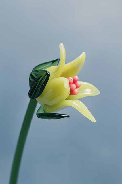 Tinsel Lily Glass Flower Stem - Lime Green