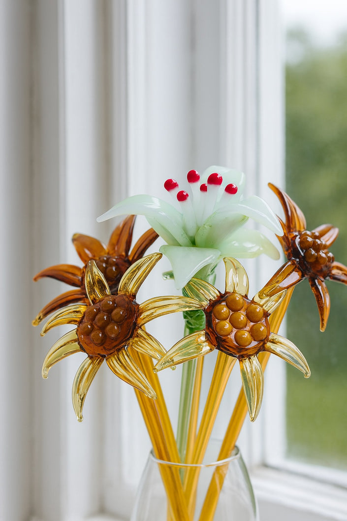 Lily in Golden Fields- — Handblown Glass Bouquet