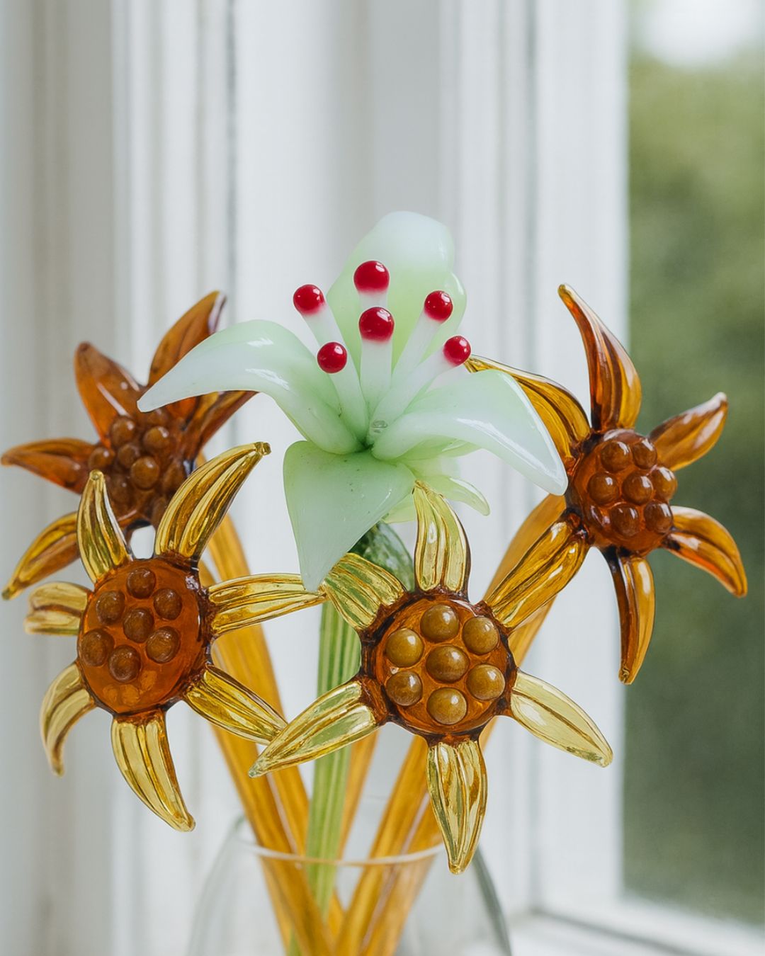 Lily in Golden Fields- — Handblown Glass Bouquet