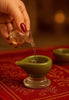 Art Glass Puja Diya-  Mehndi ki Mehak (set of 2 Festive Pack)
