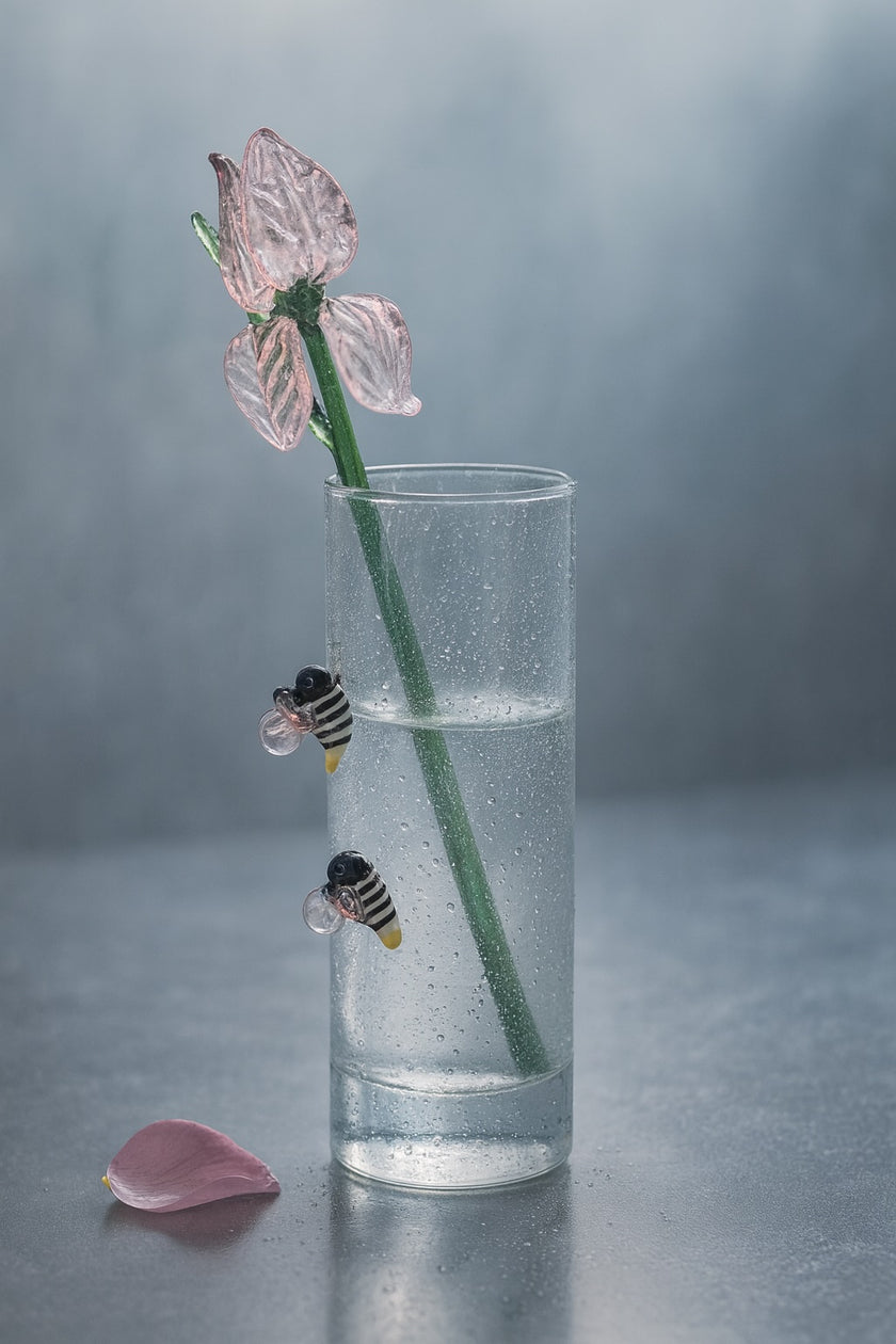 The Scarlet's Whisper – Hand-Blown Glass Flower Bouquet