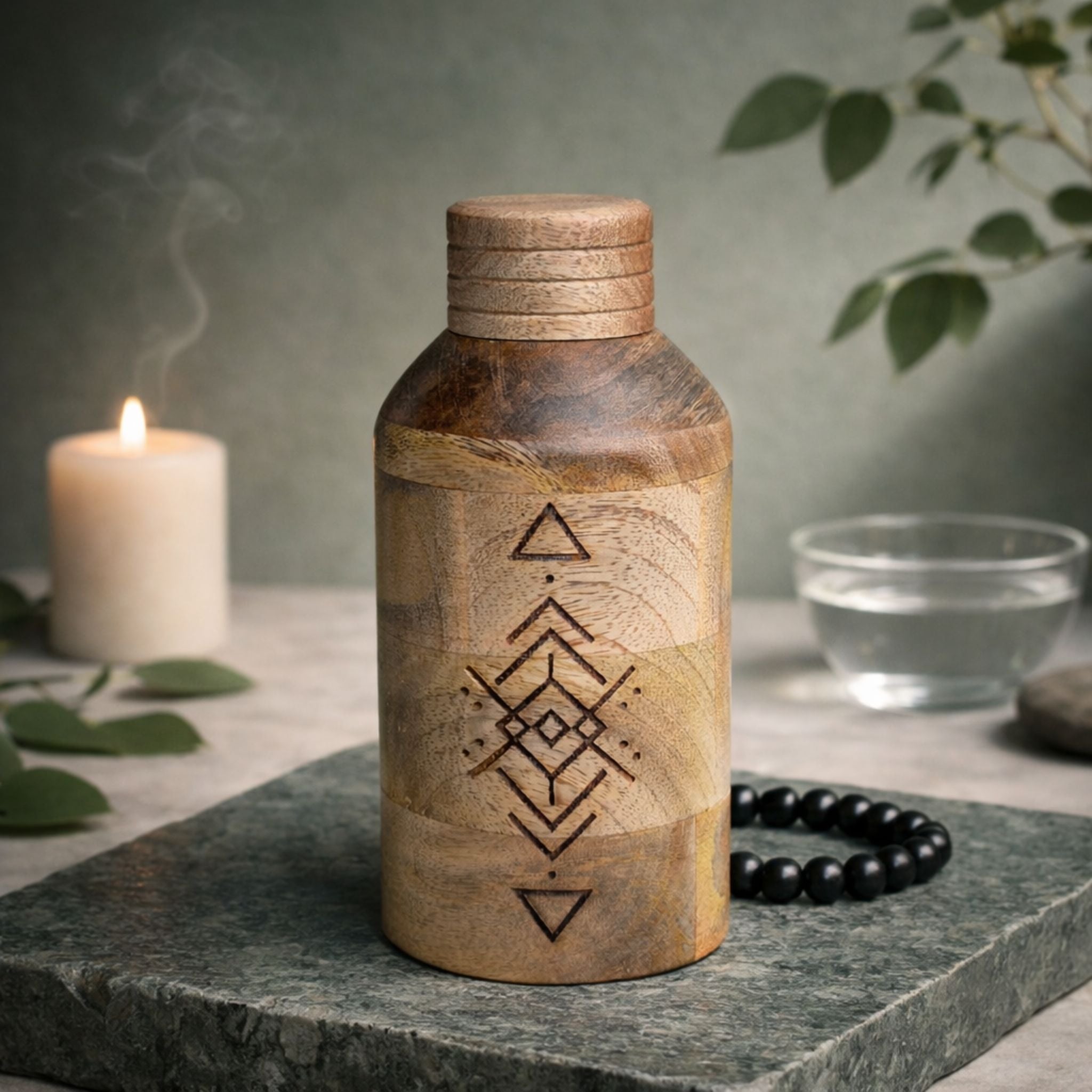 Bottle Design Ritual The Ascendant – Handmade Wooden Ritual Oil Bottle with Glass Insert ...