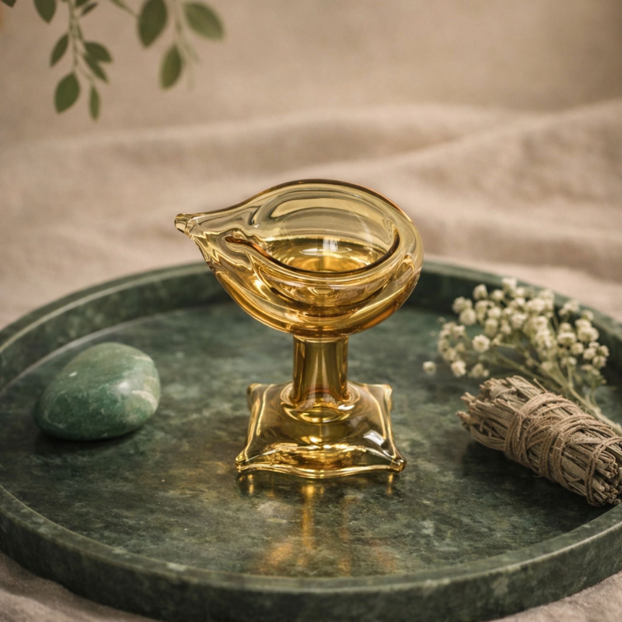 Art Glass Puja Diya-  Divya Ambar Jyot