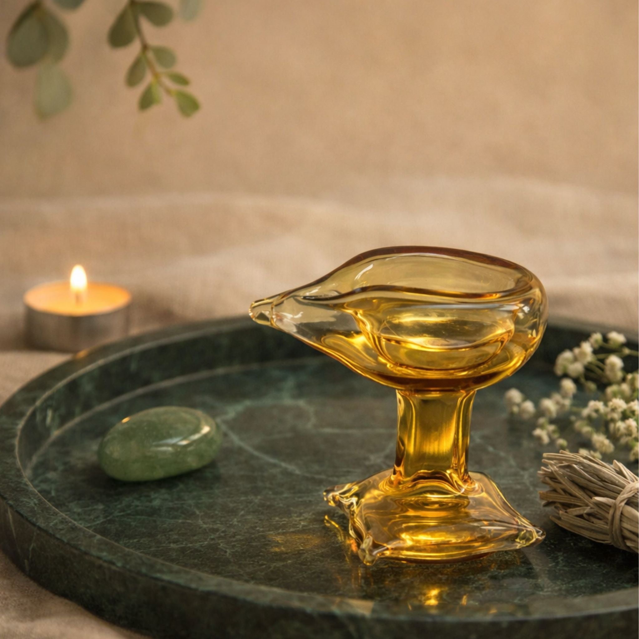 Art Glass Puja Diya-  Divya Ambar Jyot