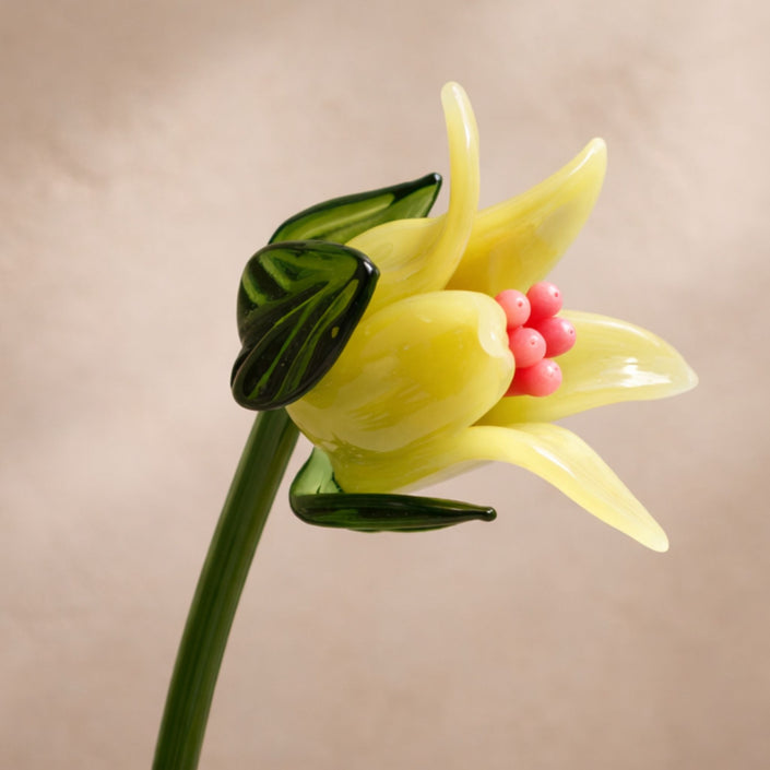 Tinsel Lily Glass Flower Stem - Lime Green