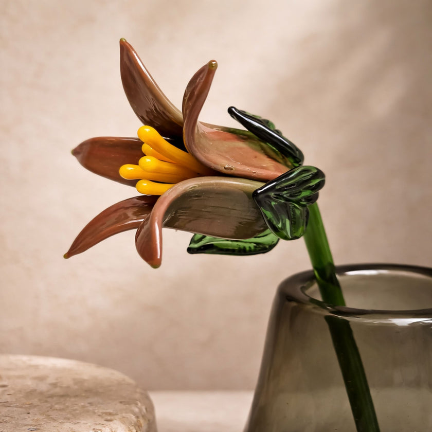 Tinsel Lilly Glass Flower Stem - Sienna Bloom