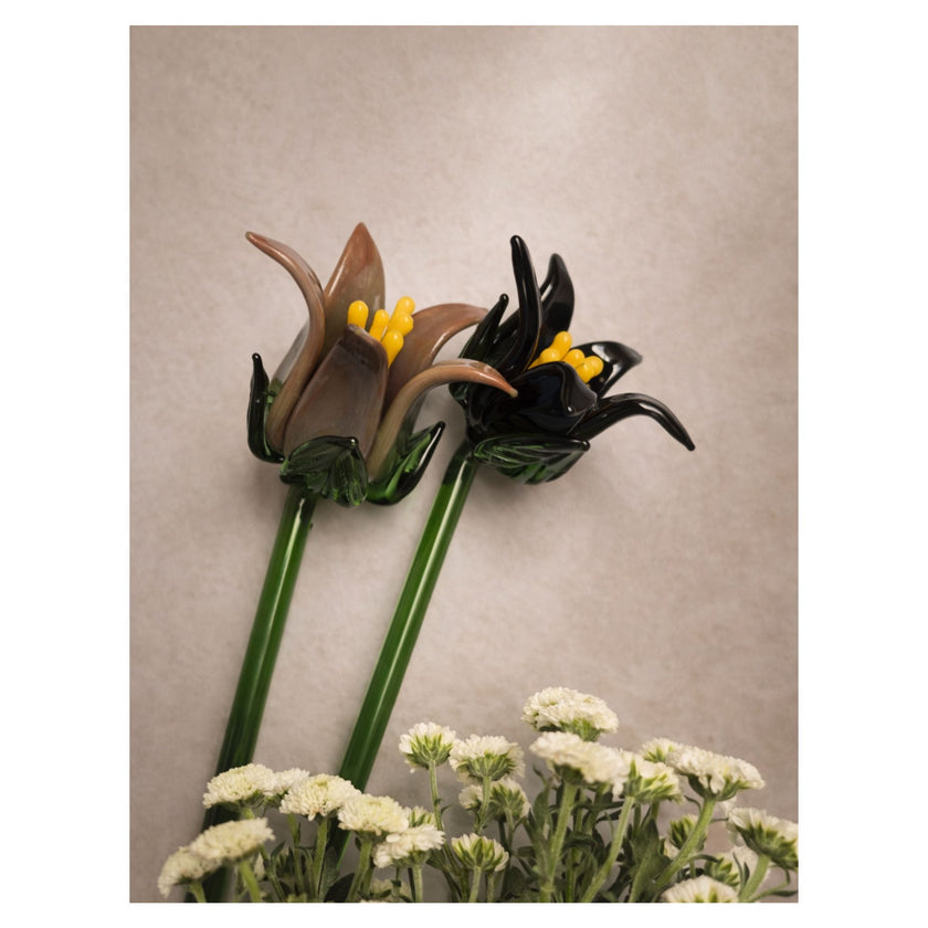 Tinsel Lilly Glass Flower Stem - Sienna Bloom