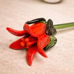 Tinsel Lily Glass Flower Stem - Red