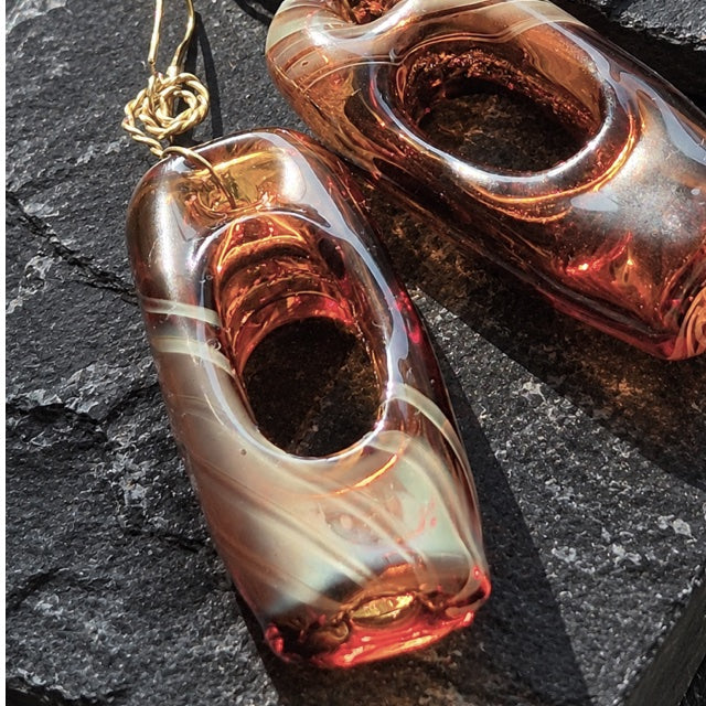 Amber Mirage — Handblown Glass Earrings