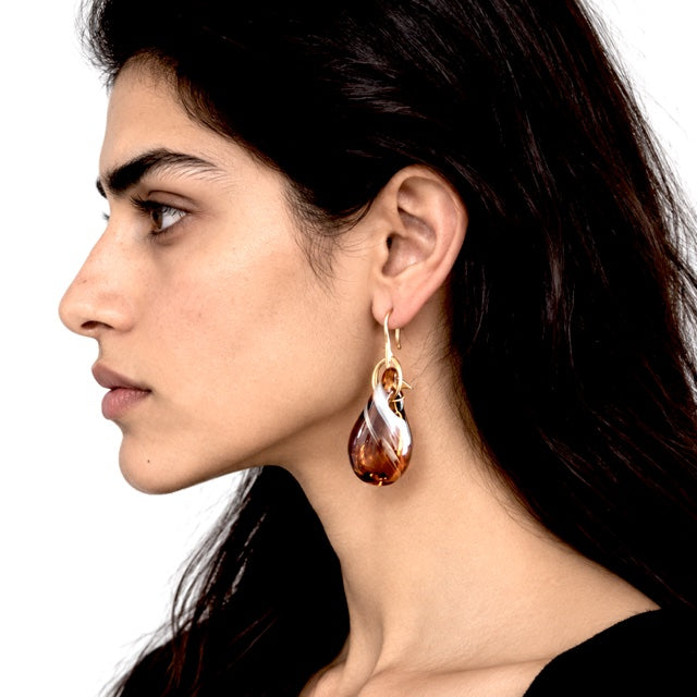 Sienna Drop — Handblown Glass Earrings