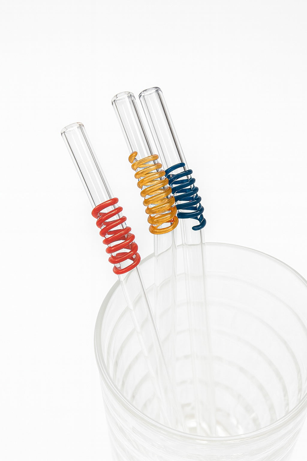 Mix Swirl Glass Straws Pack of 6