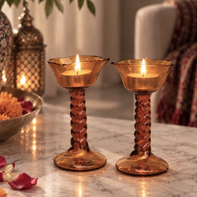 Amber Vine Diya - The Ritual Light