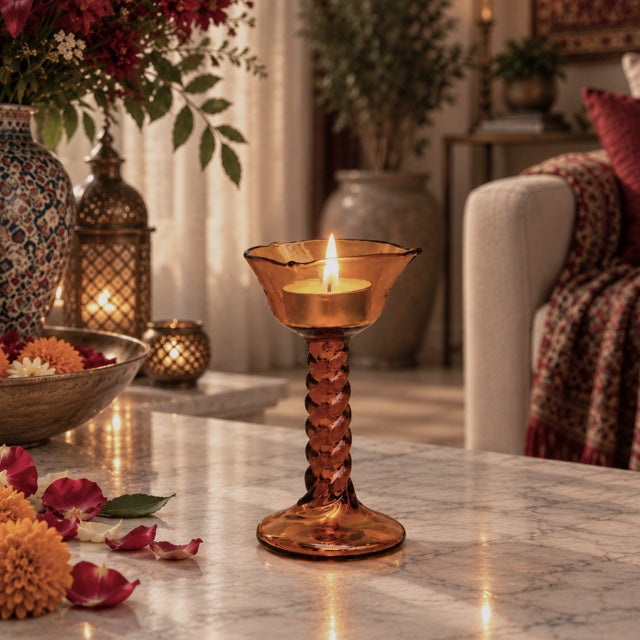 Amber Vine Diya - The Ritual Light