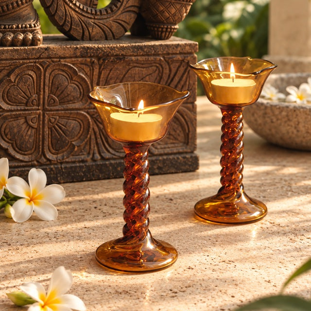 Amber Vine Diya - The Ritual Light