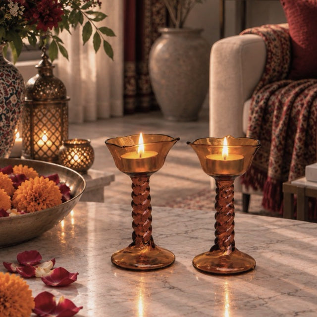 Amber Vine Diya - The Ritual Light