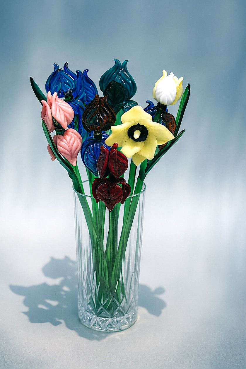 Venetian Rose Glass Flower