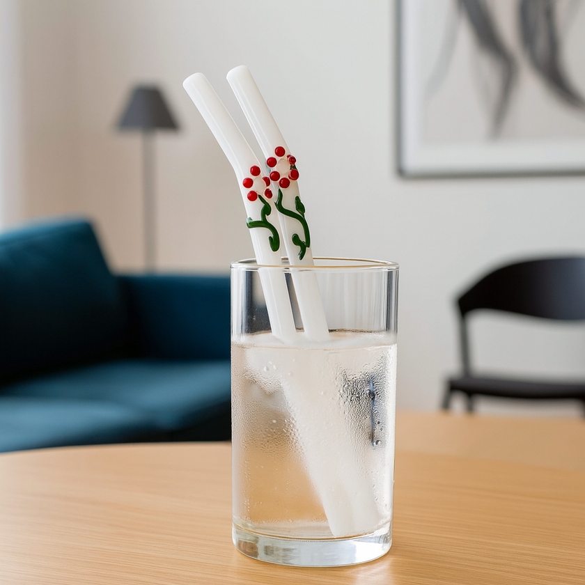 Flora Collection (Clear) Glass Straws