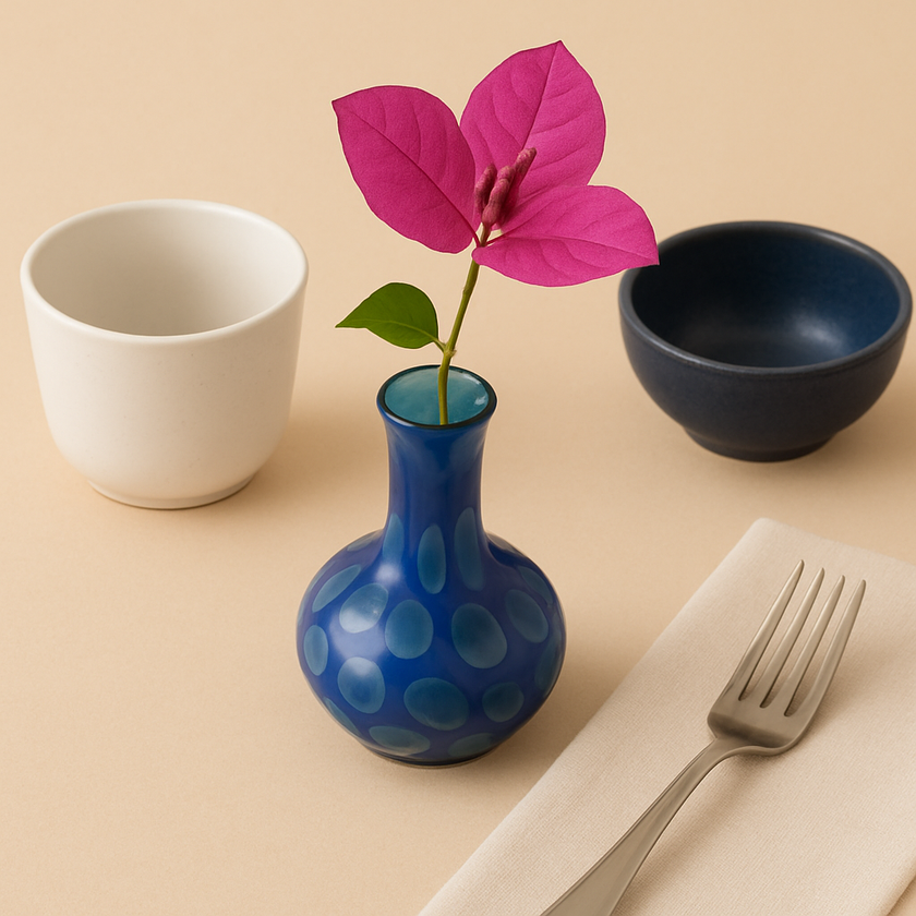 Murano Glass Style Vase- Blue Hues