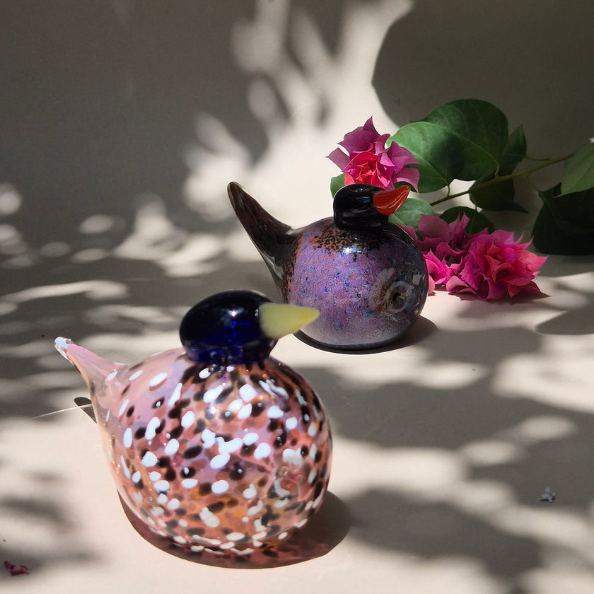 Glass Bird Figurines - Blush Breeze