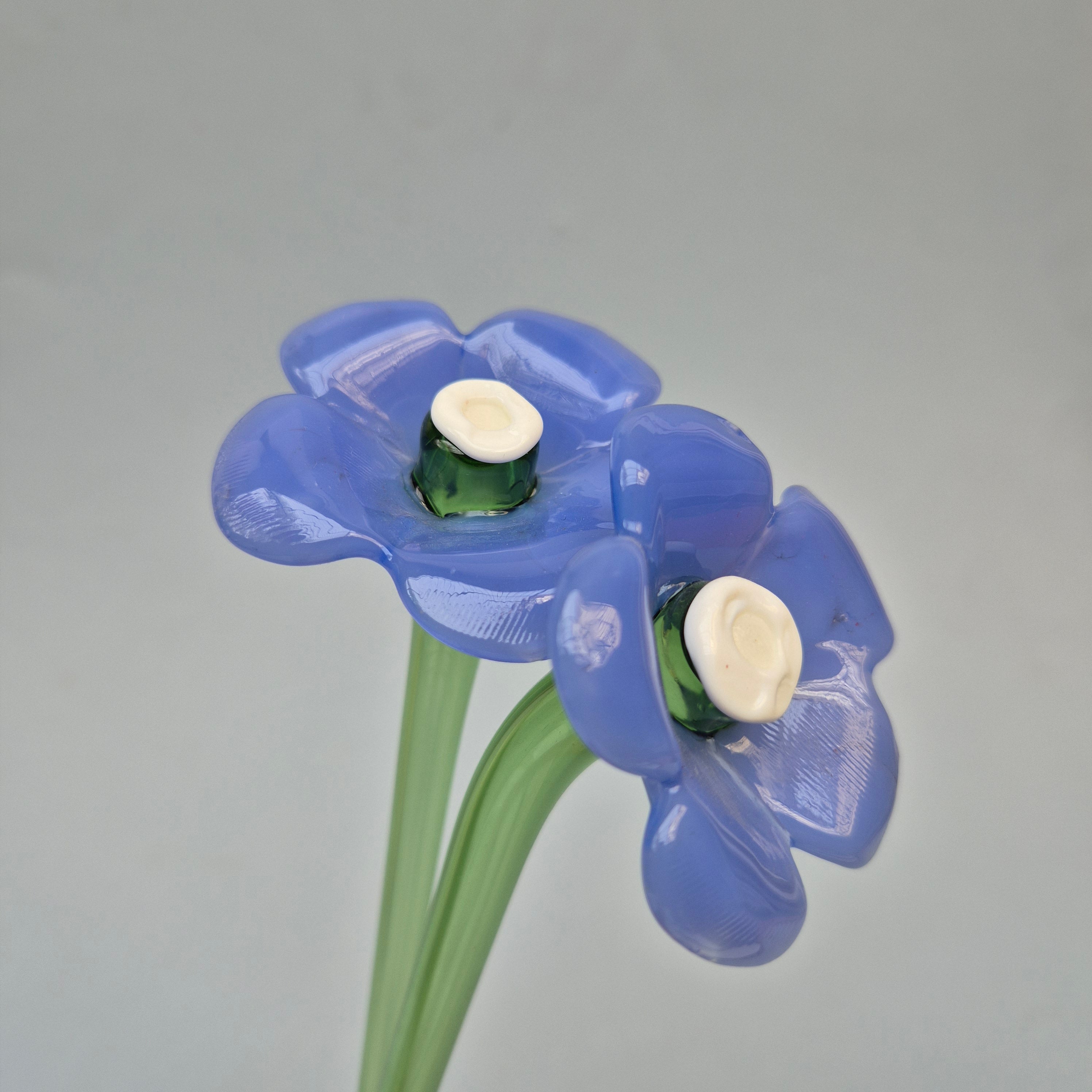 Daisy Glass Flower Stem -  Blue Reverie