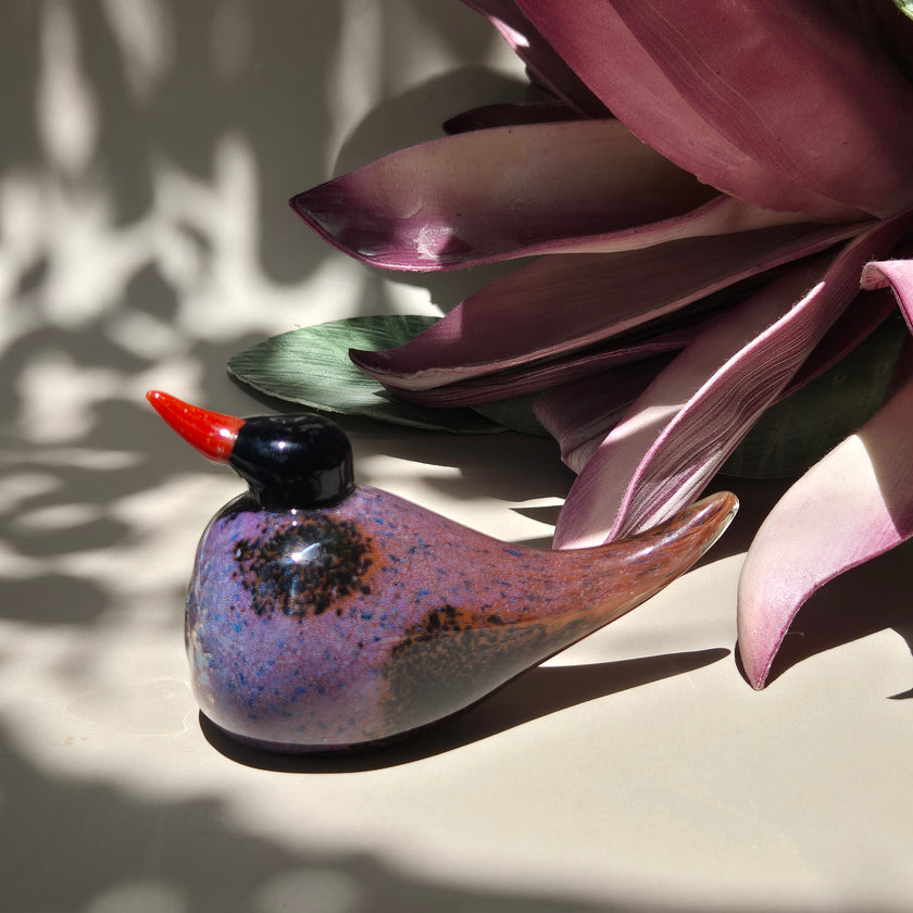 Glass Bird Figurines - Crimson Glow