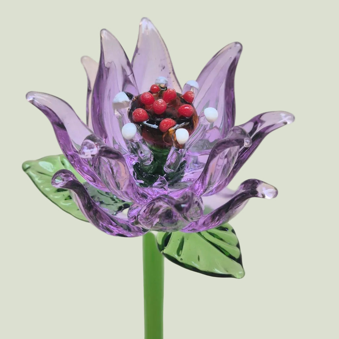 Viola Clematis- Hand-Blown Glass Flower