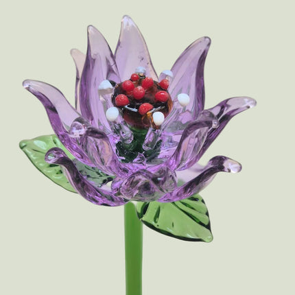 Viola Clematis- Hand-Blown Glass Flower