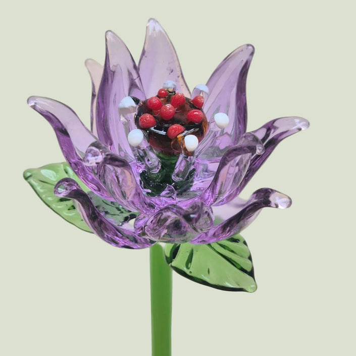 Viola Clematis- Hand-Blown Glass Flower